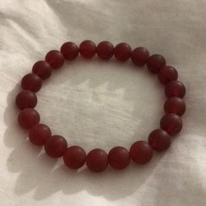 Matte semiprecious Carnelian charm bracelet